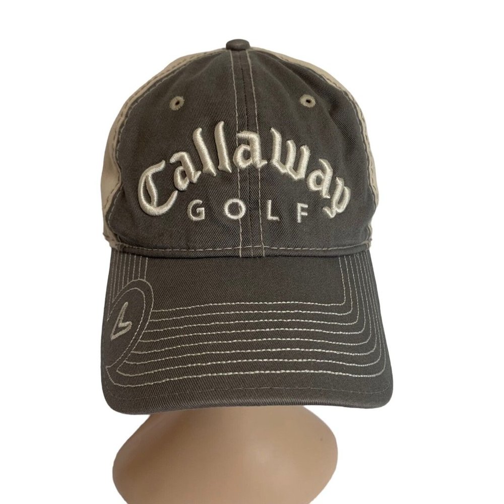 New Era Callaway Golf Cap Gray Cream Adjustable Hat Baseball Cap